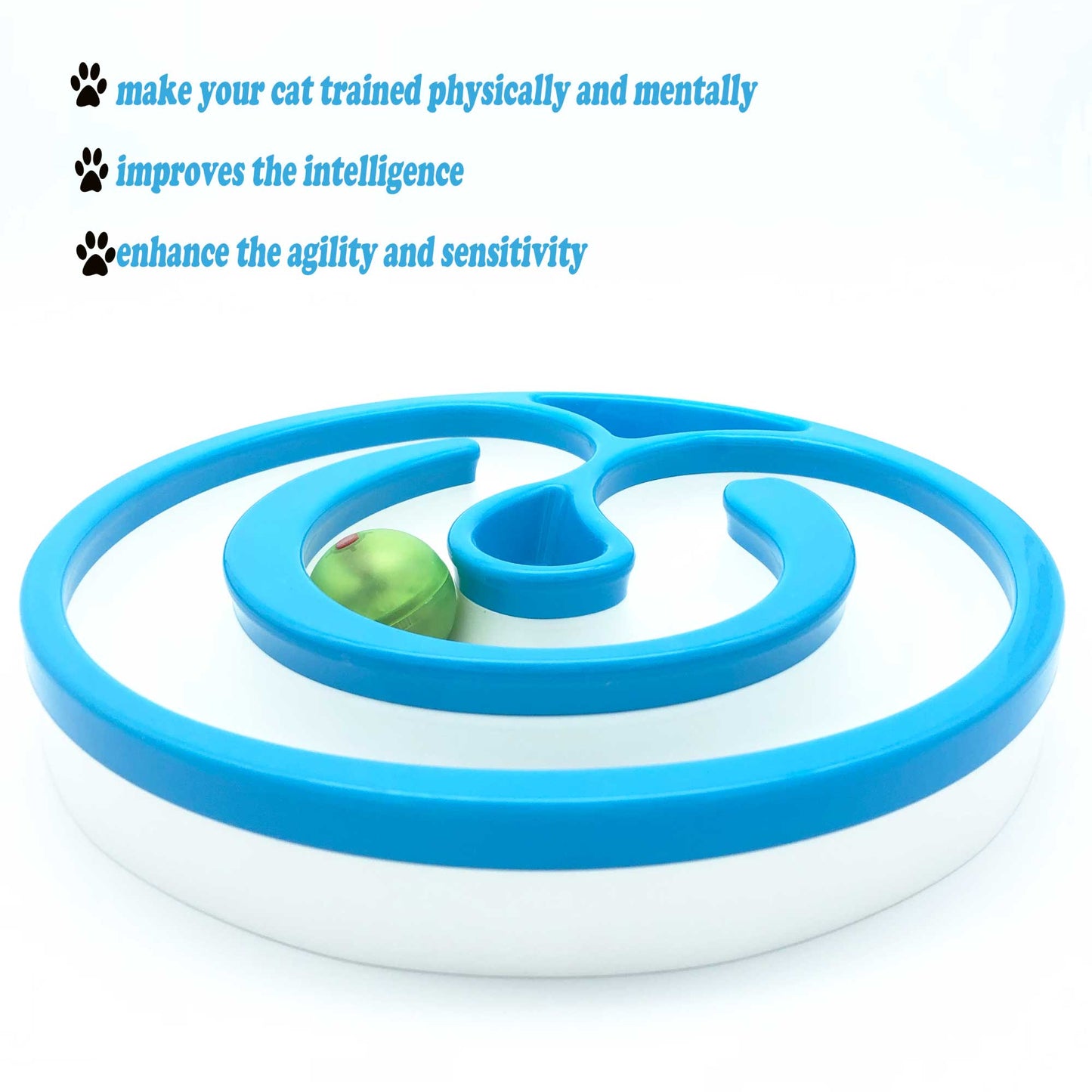 Interactive Cat Track Circle with LED Sound Light Rolling Ball - Chase Play Toy