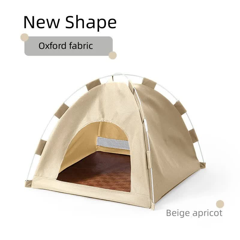 Outdoor Cat House,Pet Tent -Windproof and Dustproof Shelter for Small Pets, Apricot, Size: M 40*40*37cm