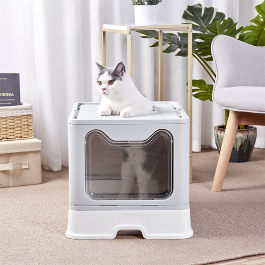 Tidy Cat Litter Box Enclosure with Portable Scoop Drawer_0