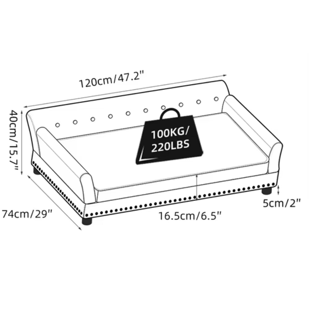 Waterproof Sofa Dog Bed Cat Couch Chair Pet Bed with Removable Cushion_8