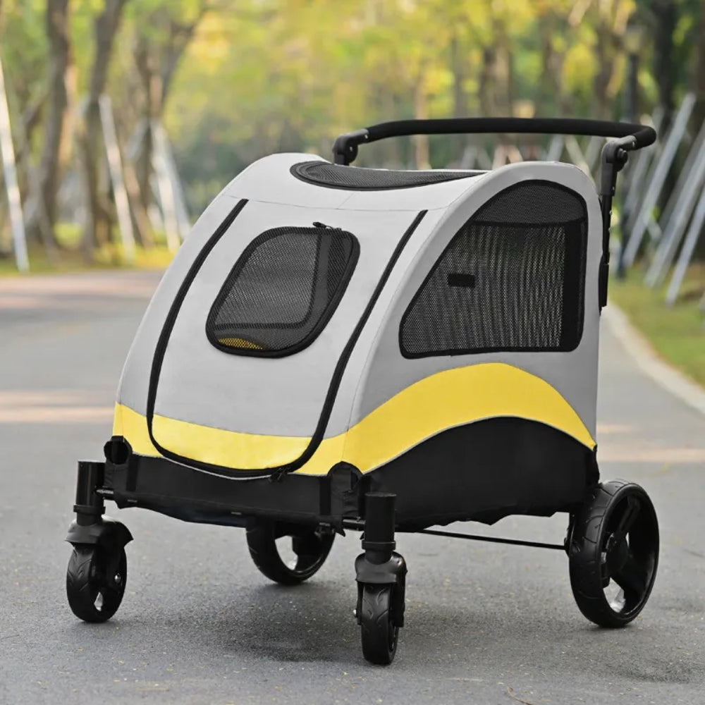 Portable Dog Stroller 4 Wheels for Large Dogs Foldable Pet Cat Travel Carriage Stroller_3