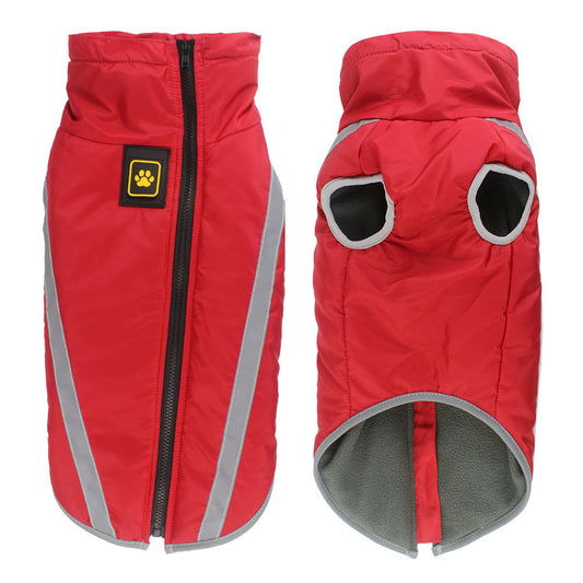 Size 6XL Red Reflective Winter Dog Jacket - Warm & Waterproof Outdoor Coat for Large Breeds